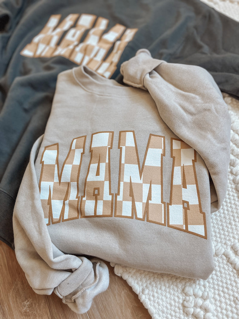 Fall Checker Mama Graphic Sweatshirt