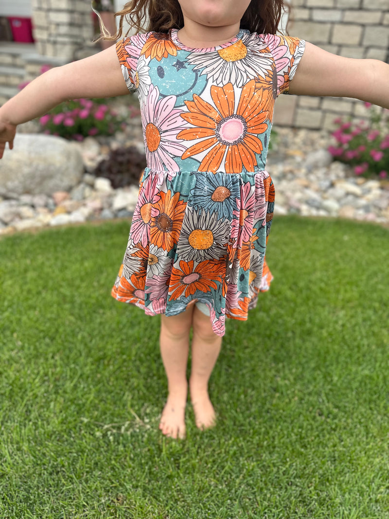 Wildflower Smiley Twirl Tshirt Dress