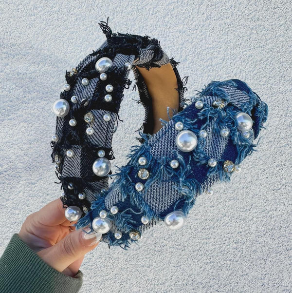 Pearl Checker Headband Preorder