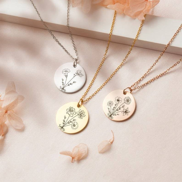 Custom Birthflower Necklace Preorder