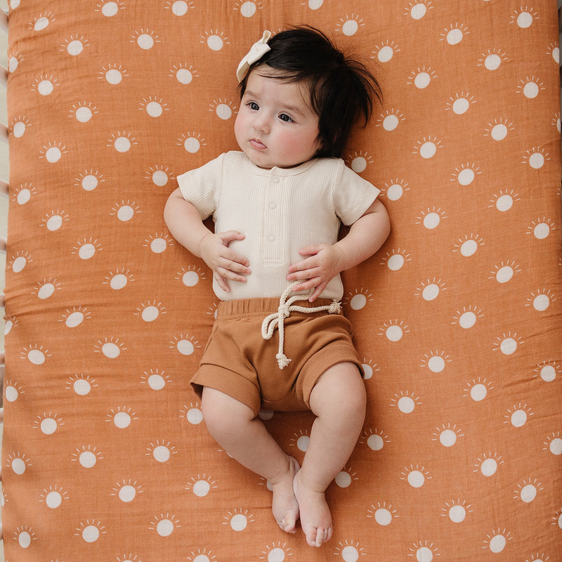 Vanilla Organic Cotton Ribbed Snap Bodysuit