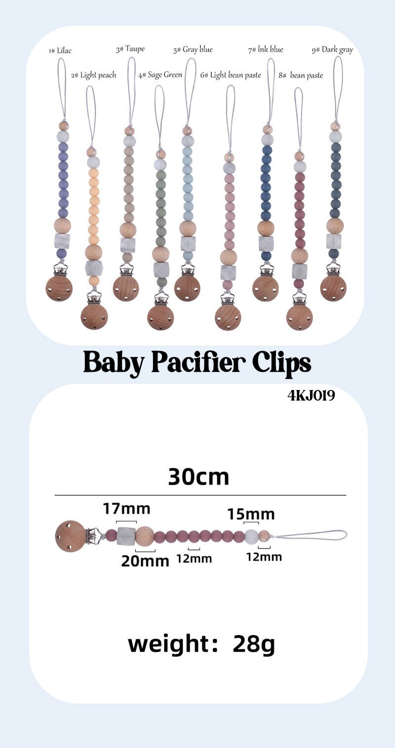 Silicone One-Piece Pacifier Clips