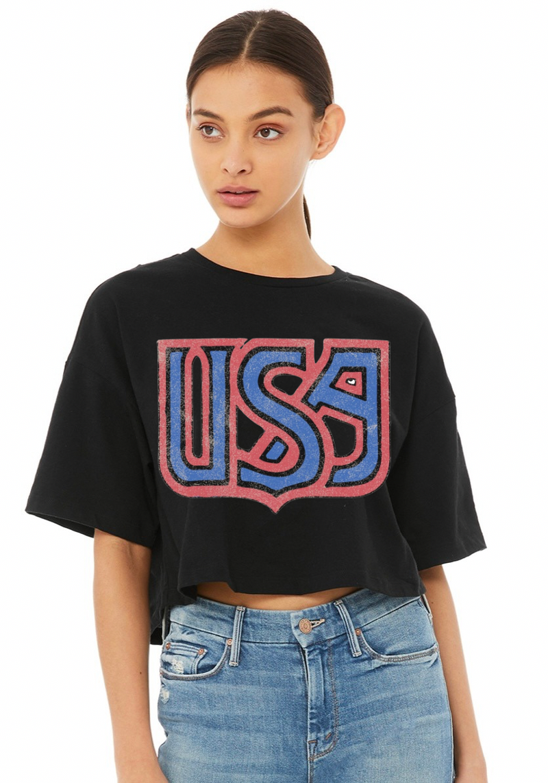 USA Cropped Graphic T