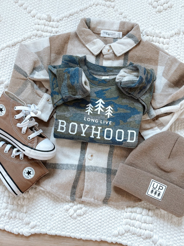 Long Live Boyhood Camo Crew Sweatshirt