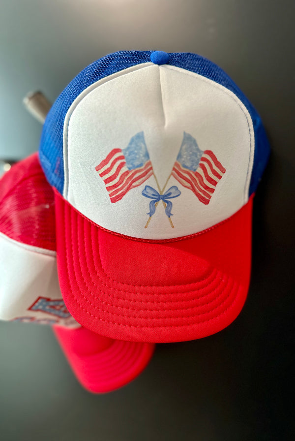 American Flags Trucker Hat