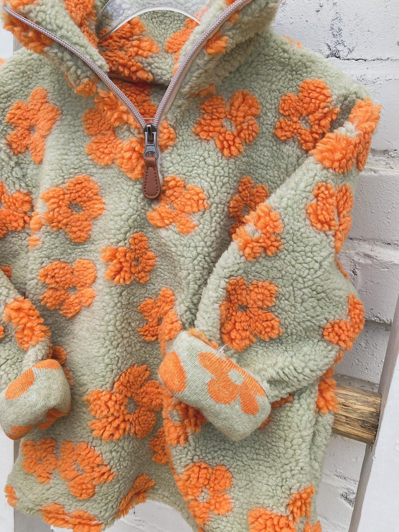 Groovy Floral Sherpa Pullover