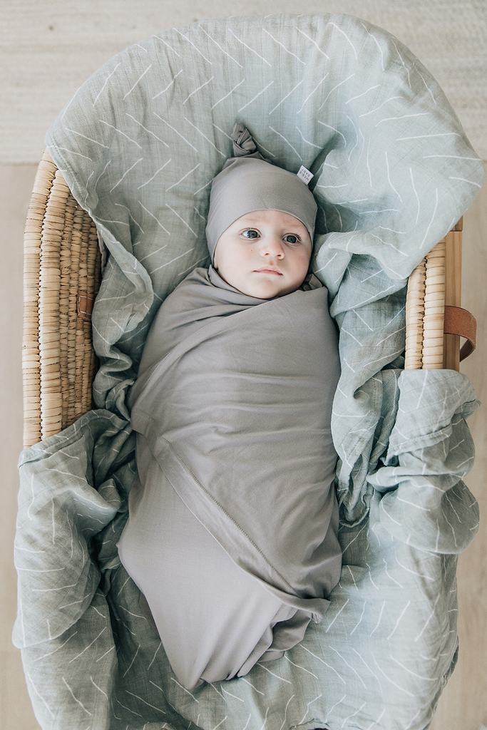 Stone Bamboo Newborn Knot Hat