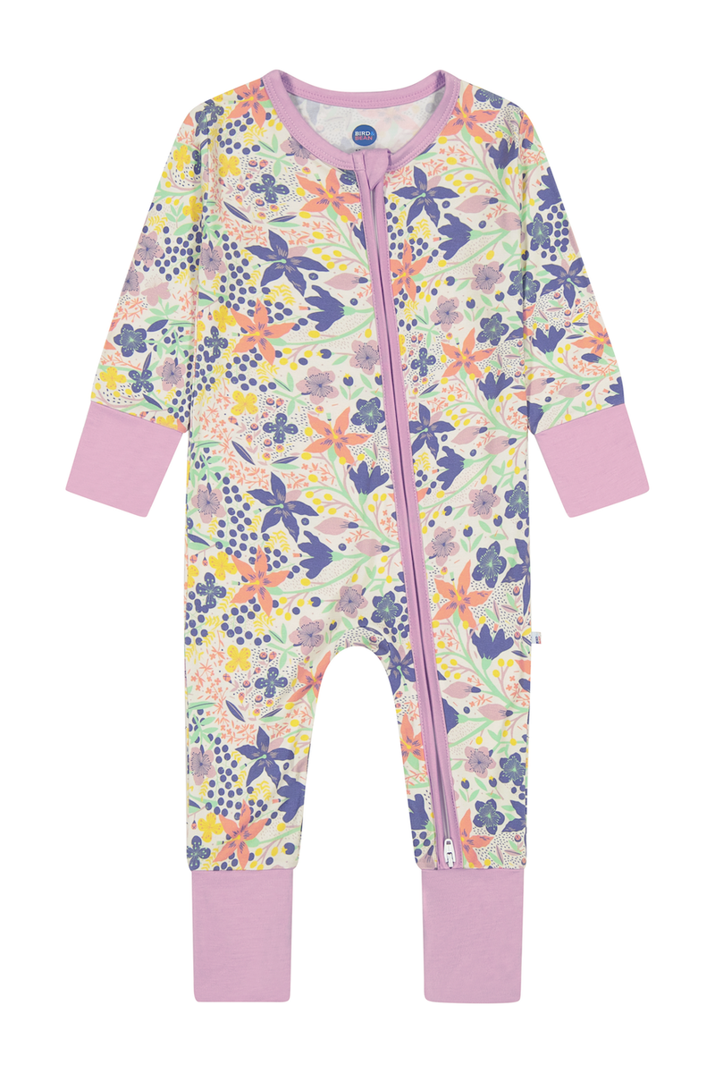 Bamboo One Piece Zip Pajama - Meadow