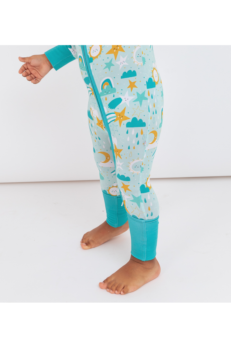 Bamboo One Piece Zip Pajama - Astro