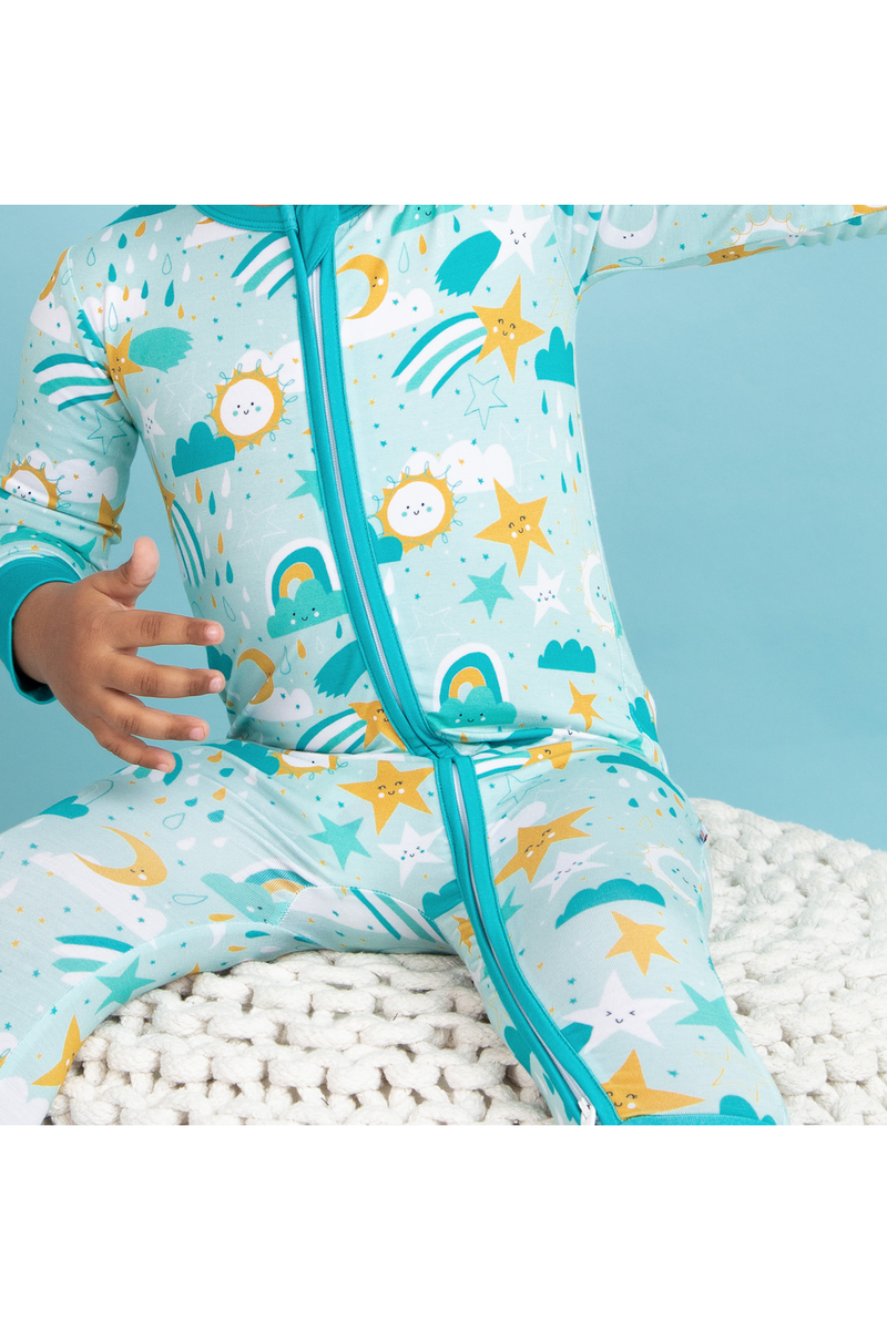 Bamboo One Piece Zip Pajama - Astro