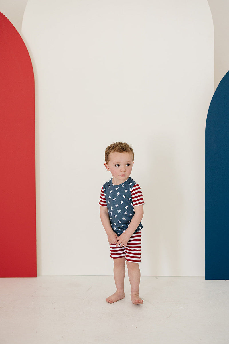 Stars + Stripes Bamboo Cozy Short Set