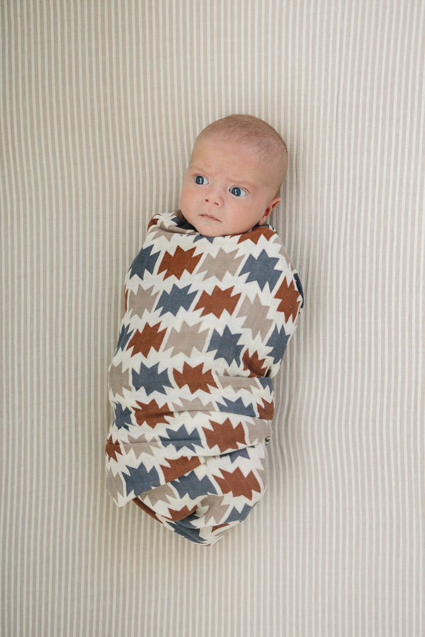 Western Aztec Muslin Swaddle Blanket