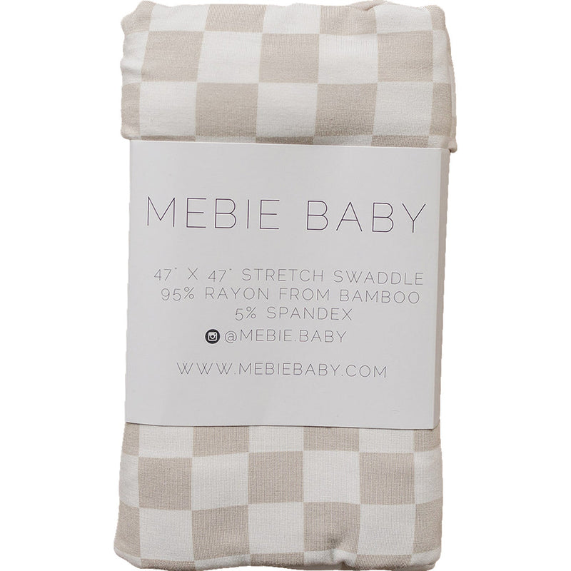 Taupe Checkered Bamboo Stretch Swaddle