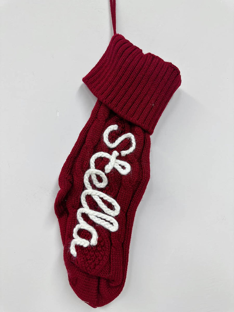 Handmade Wool Embroidery Name Christmas Knitted Stockings Preorder