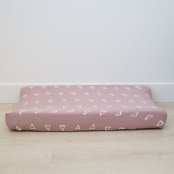 Blush Triangle Changing Pad Cover