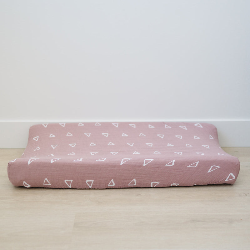 Blush Triangle Changing Pad Cover