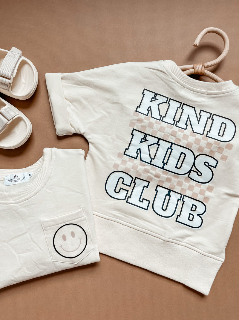 Kind Kids Club Short Sleeve Pocket Sweatshirt