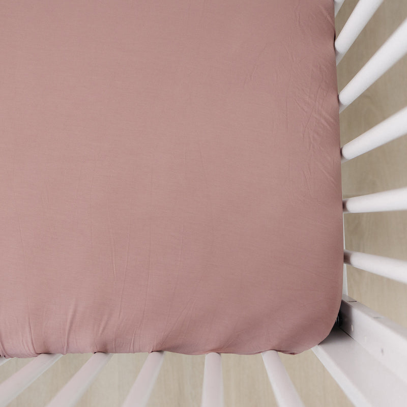 Dusty Rose Bamboo Stretch Crib Sheet